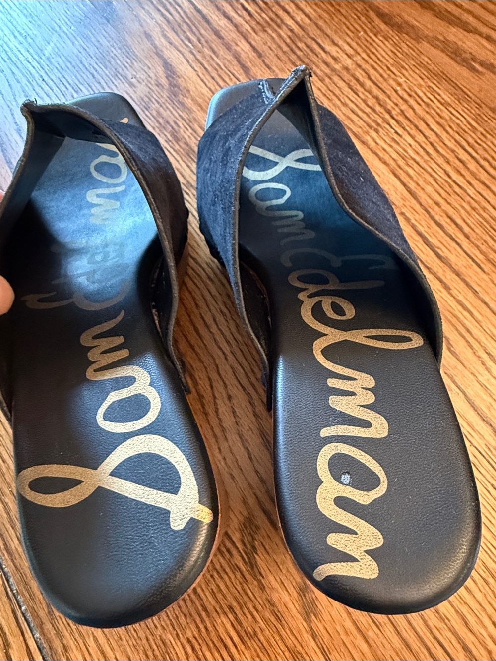 Sam Edelman Josselyn Black Suede Wooden Clog Mule Sandals Size 6 - Picture 9 of 12